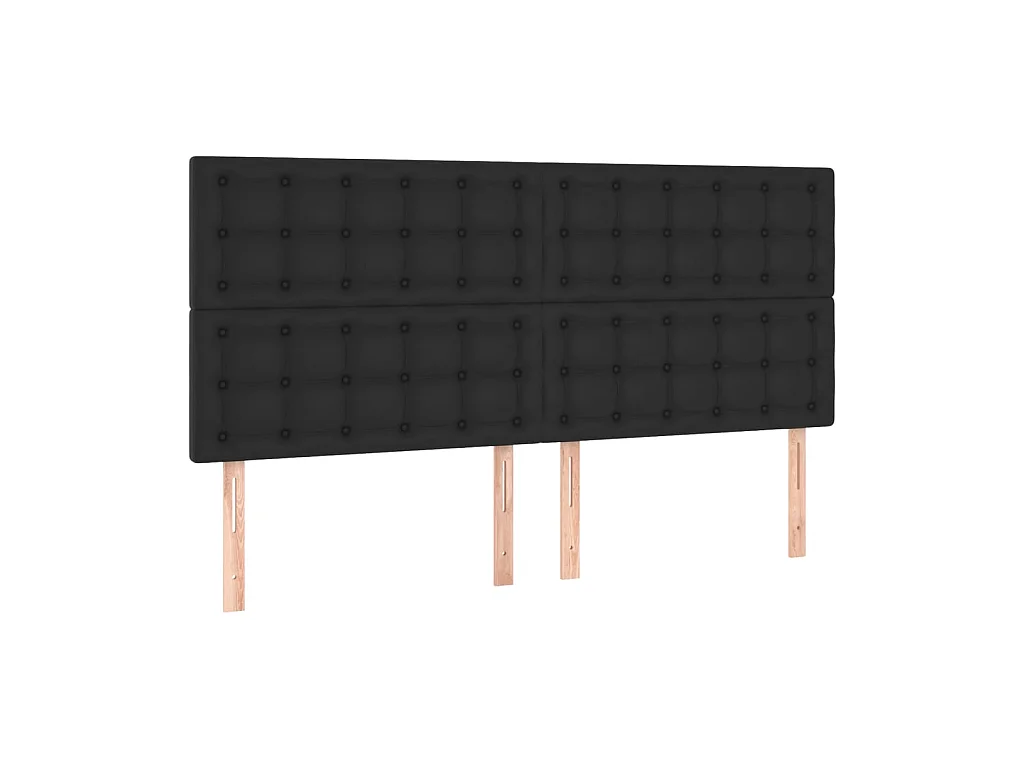 Têtes de lit 4 pcs Noir 90x5x78/88 cm Similicuir