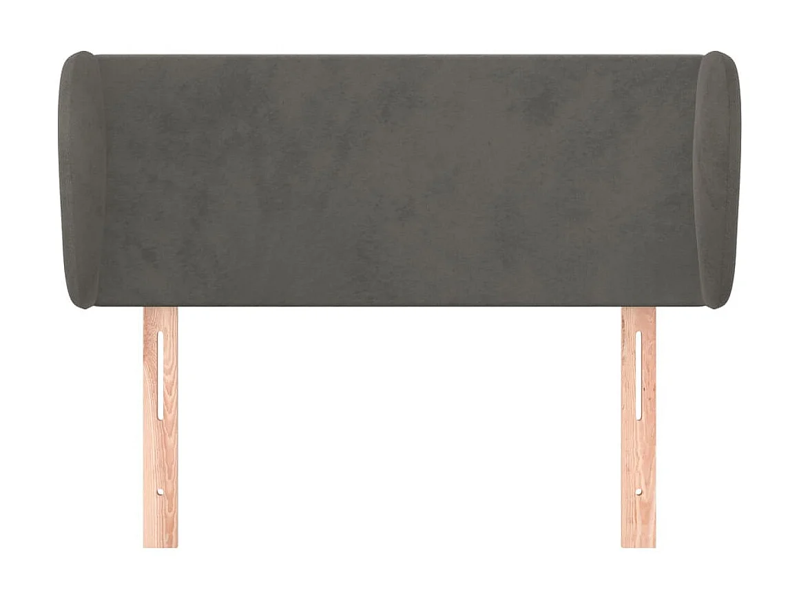 Hoofdbord met oren Donkergrijs 83x23x78/88 cm Fluweel