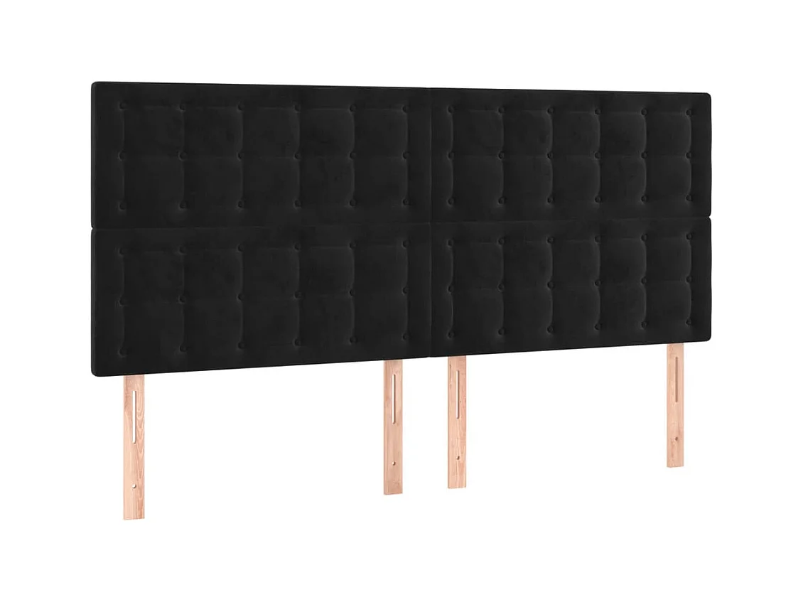 Têtes de lit 4 pcs Noir 80x5x78/88 cm Velours