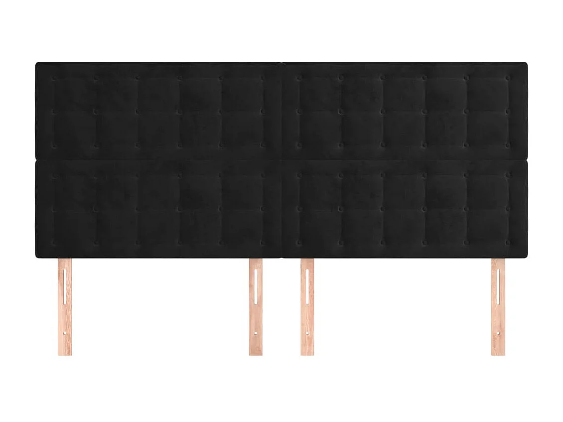 Testiere Letto 4 pz Nero 80x5x78/88 cm Velluto