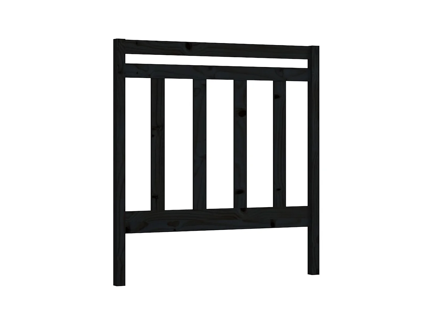 Tête de lit Noir 95x4x100 cm Bois massif de pin