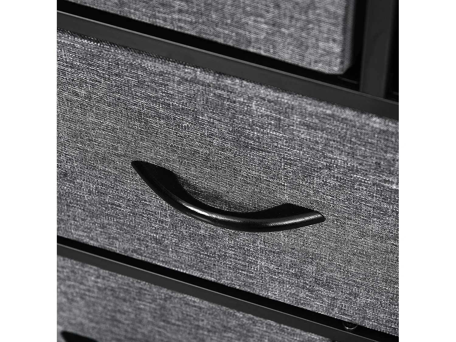 Commode meuble de rangement 8 tiroirs pliables en tissu 100 x 30 x 78,5 cm anthracite