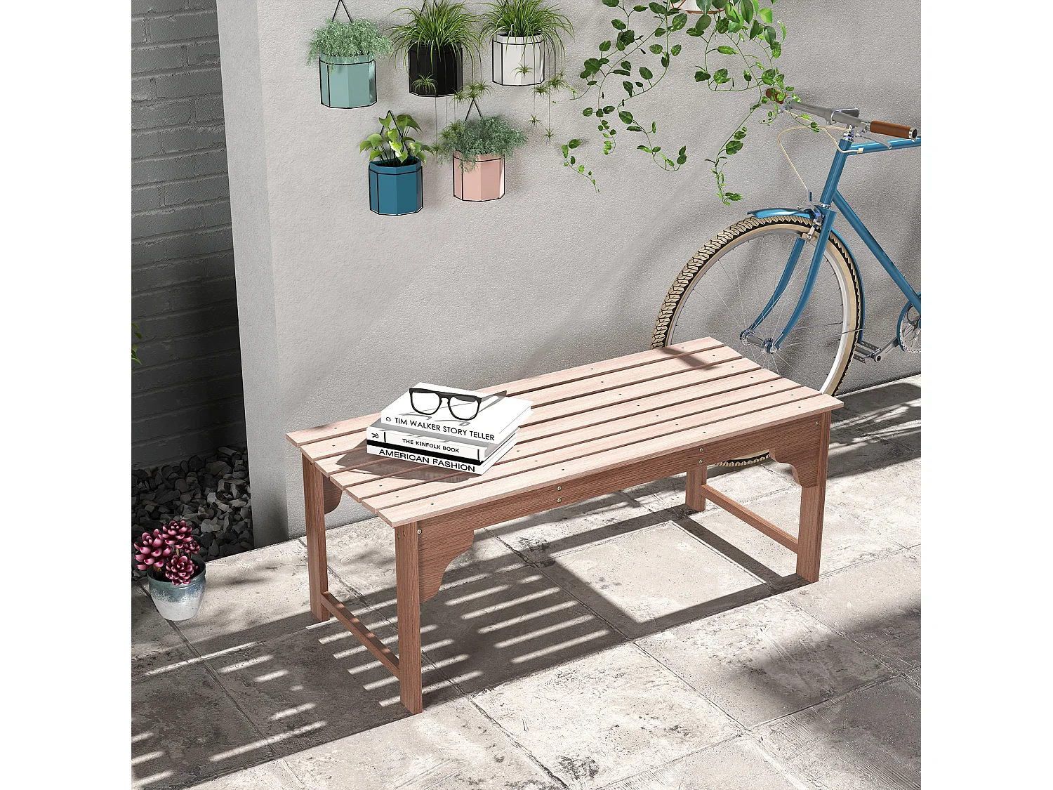 Banc de jardin 2 places assise à lattes dim. 115L x 50l x 45H cm bois de jarrah