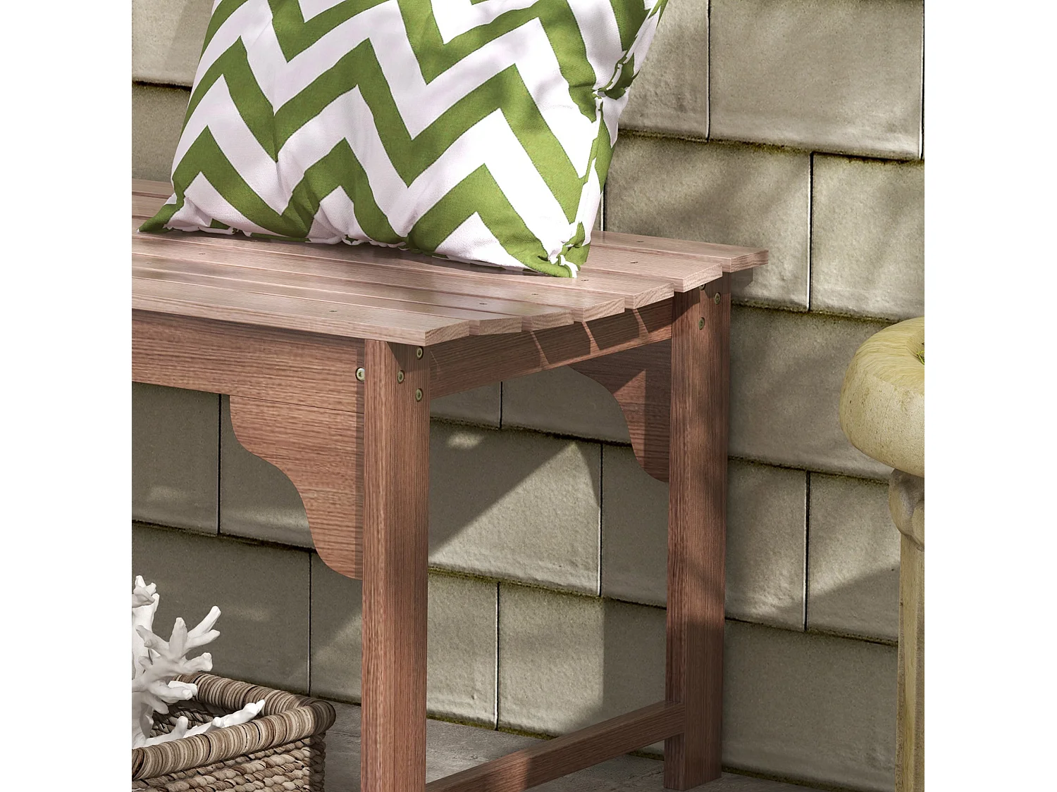 Banc de jardin 2 places assise à lattes dim. 115L x 50l x 45H cm bois de jarrah