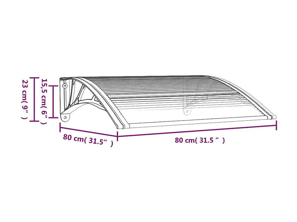 Tendalino per porta Nero 80x80 Policarbonato