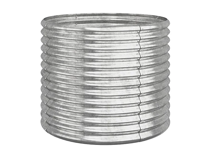 Floreira de jardim Aço com pintura à pó 80x80x68 cm Prateado