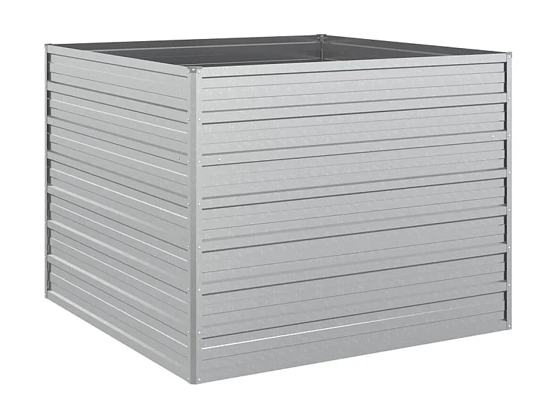 Cama de jardín elevada 100x100x77 cm Acero galvanizado Plata