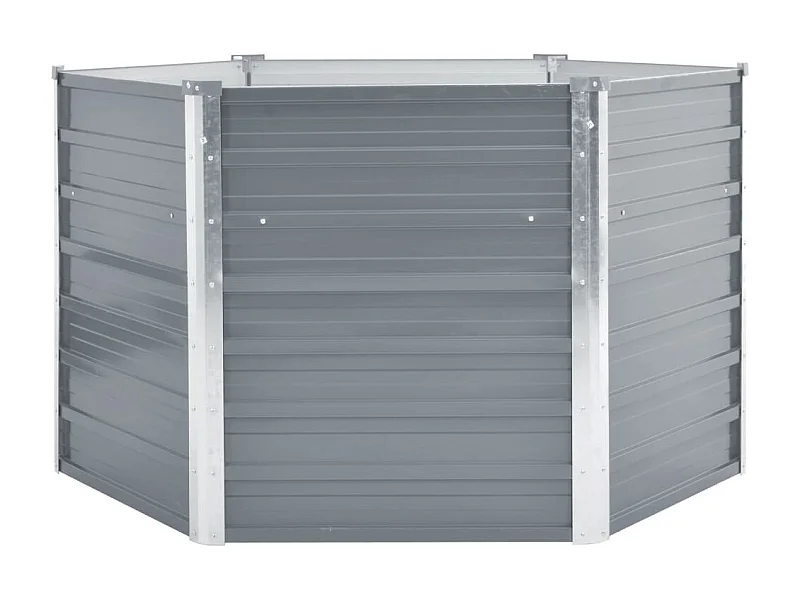 Verhoogd tuinbed Gegalvaniseerd staal 129x129x77 cm Grijs