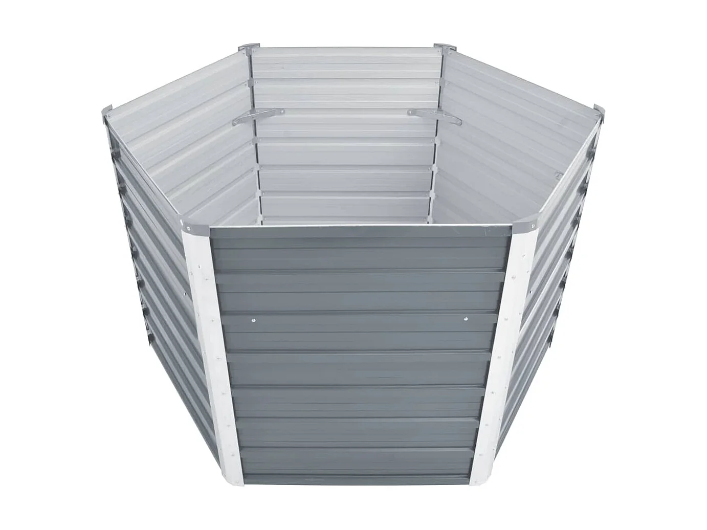 Canteiro elevado de aço galvanizado 129x129x77 cm Cinza