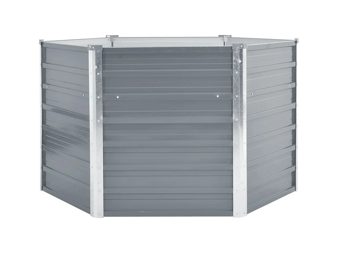 Lit surélevé de jardin Acier galvanisé 129x129x77 cm Gris