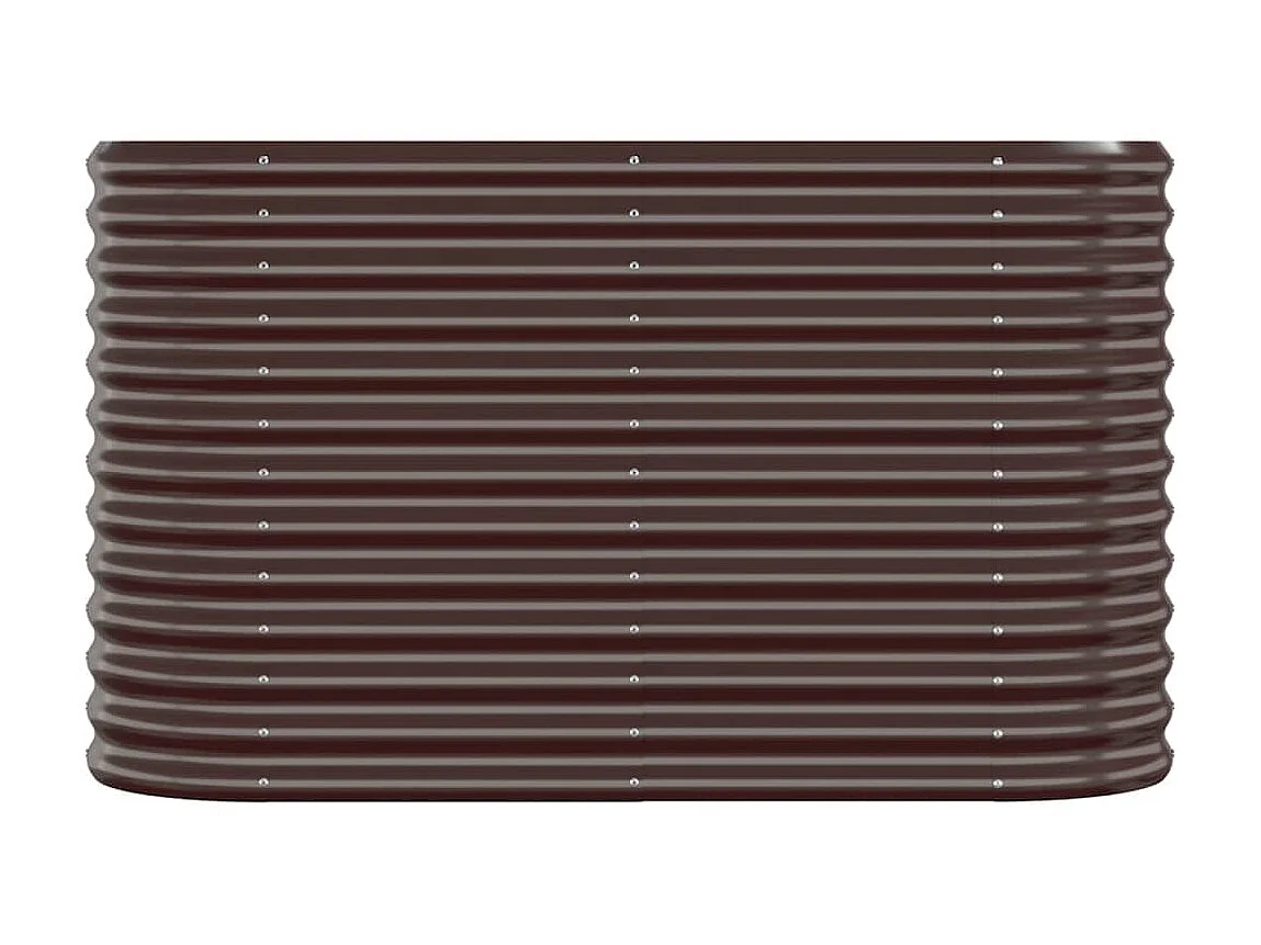 Cama elevada para jardim em aço revestido a pó castanho