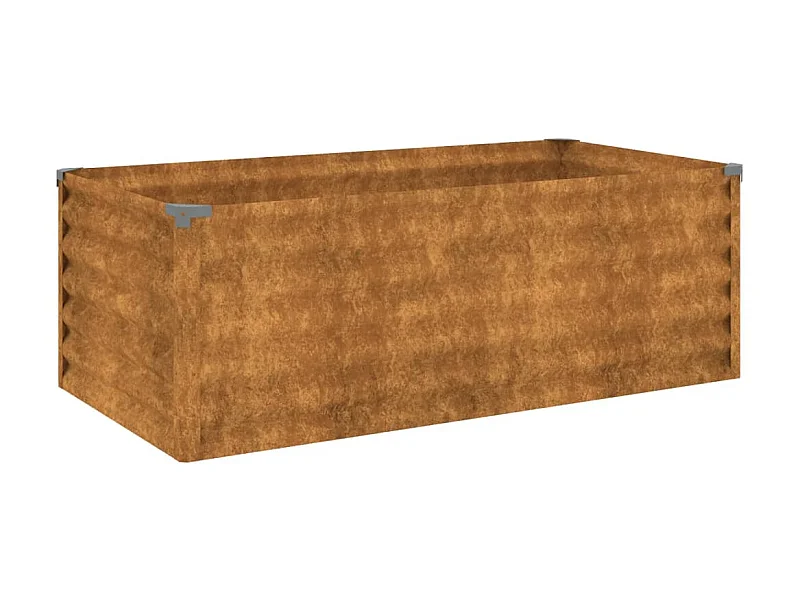 Canteiro elevado 100x50x36 cm aço corten