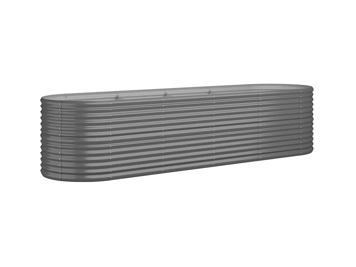 Lit surélevé de jardin Acier enduit de poudre 296x80x68 cm gris