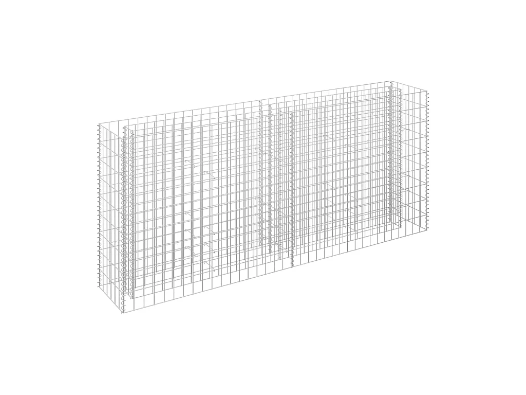 Lit surélevé à gabion Acier galvanisé 180x30x90 cm