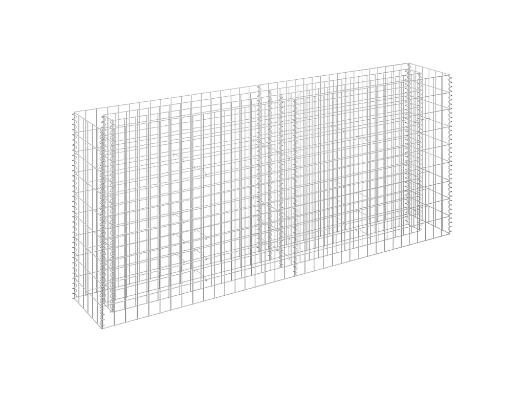 Lit surélevé à gabion Acier galvanisé 180x30x90 cm