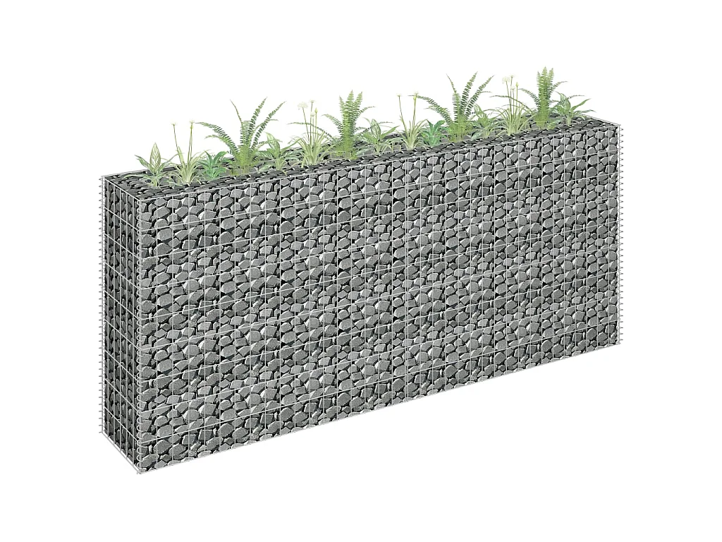 Lit surélevé à gabion Acier galvanisé 180x30x90 cm