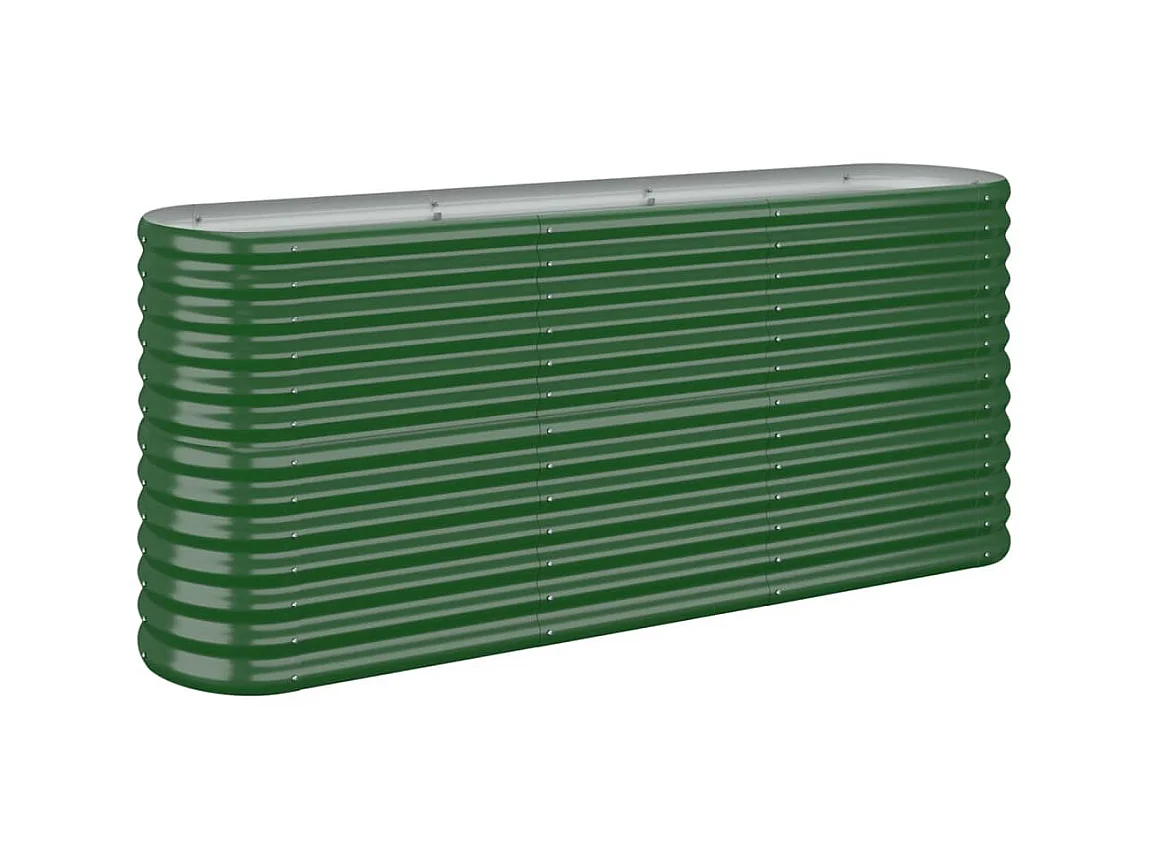 Lit surélevé de jardin Acier enduit de poudre 152x40x68 cm Vert