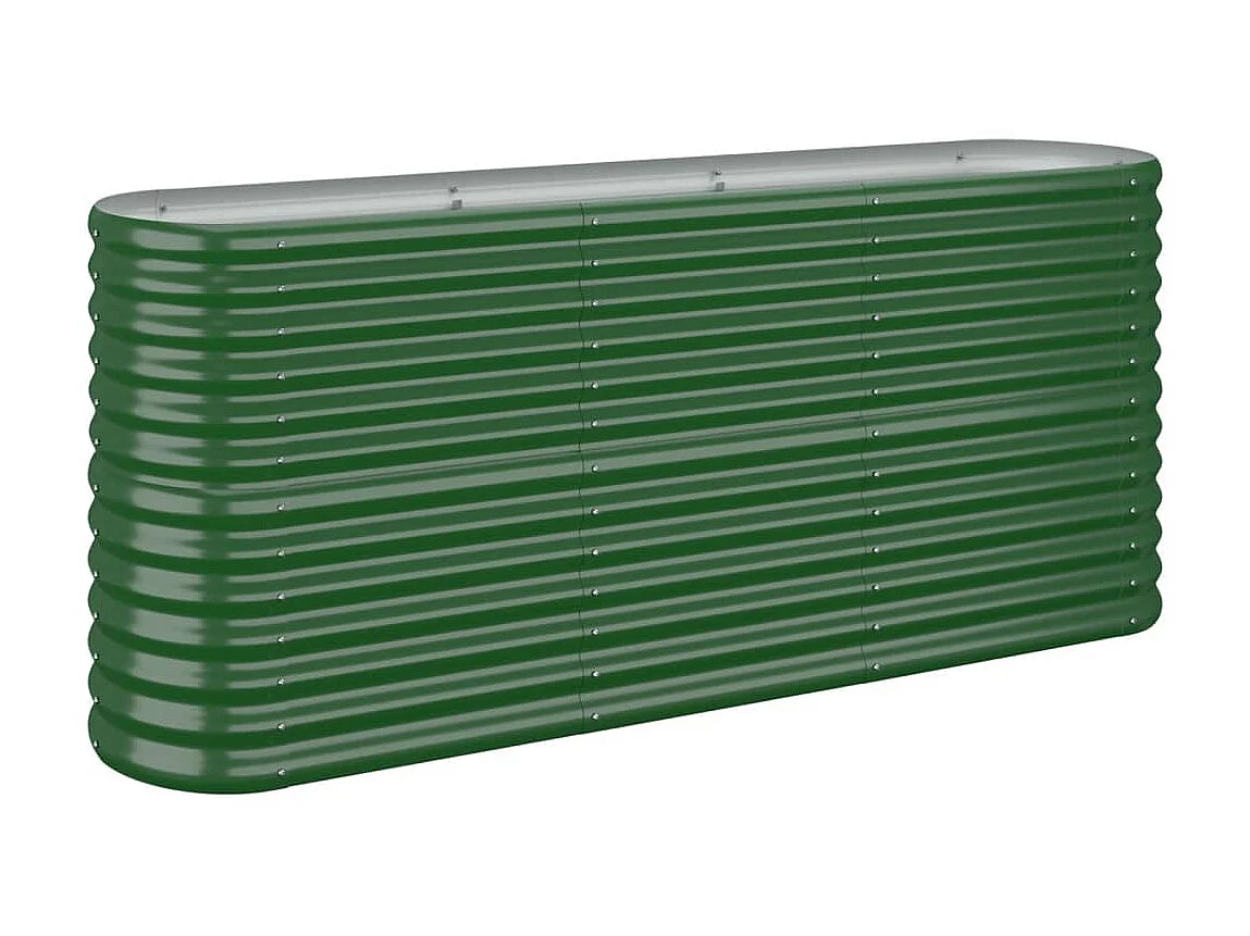 Lit surélevé de jardin Acier enduit de poudre 152x40x68 cm Vert