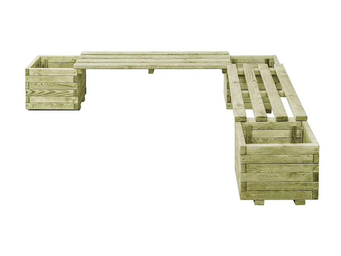 Panca da giardino con fioriere Legno di pino impregnato