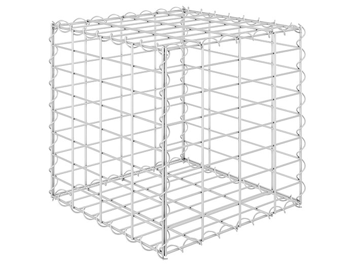 Jardinière Gabion Cubique 30x30x30 Cm - Fil Acier Galvanisé - Pour Pierre, Plantes - Extérieur Jardin/Terrasse