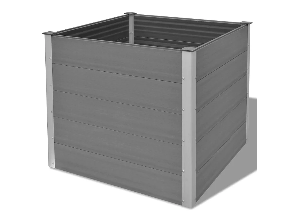Canteiro elevado WPC 100x100x91 cm Cinza