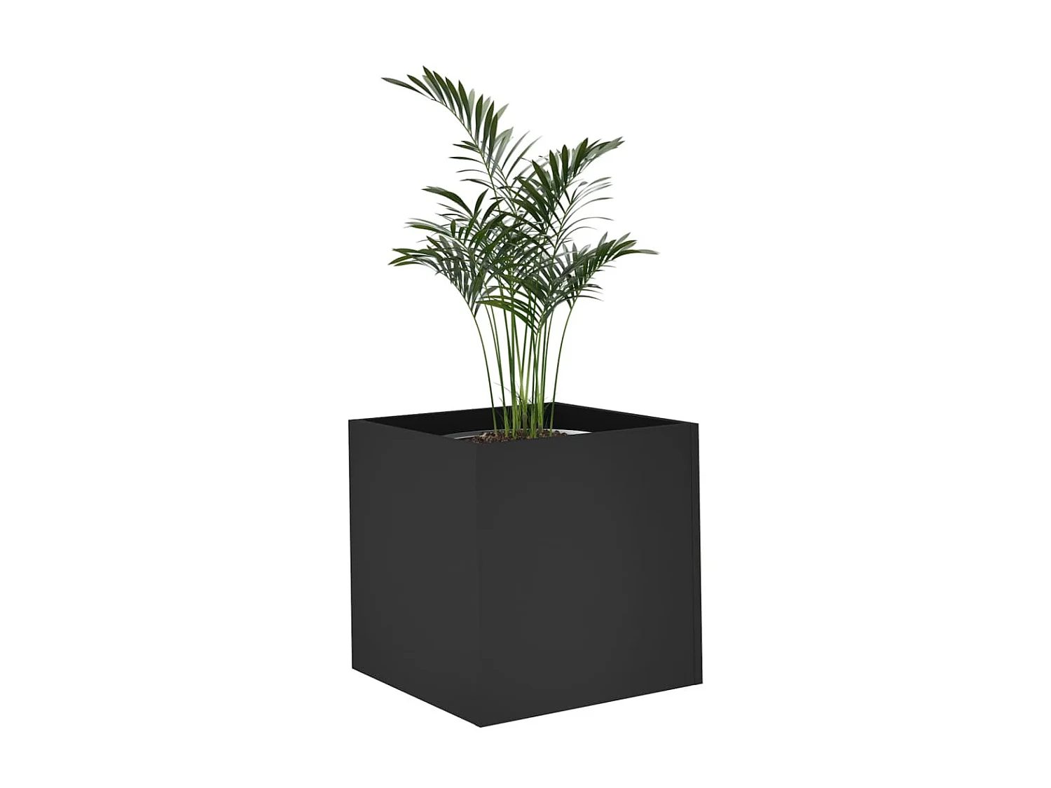 Jardinière noir 40x40x40 cm bois d'ingénierie