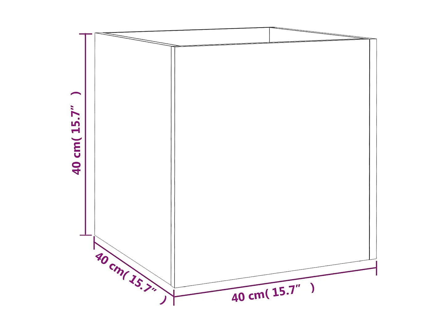 Jardinière noir 40x40x40 cm bois d'ingénierie