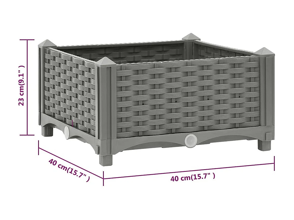 Letto rialzato 40x40x23 cm Polipropilene