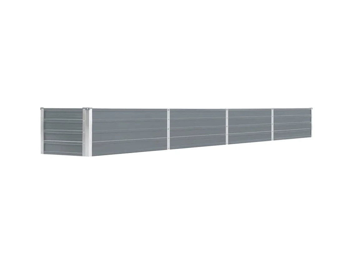 Lit surélevé de jardin Acier galvanisé 320x40x45 cm Gris