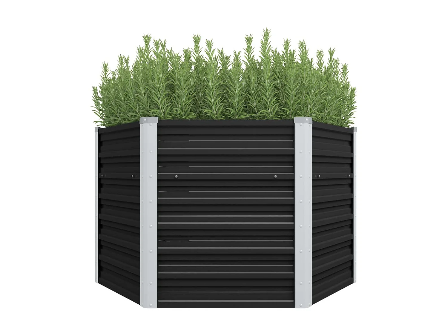 Lit surélevé de jardin Anthracite 129x129x77 cm Acier galvanisé