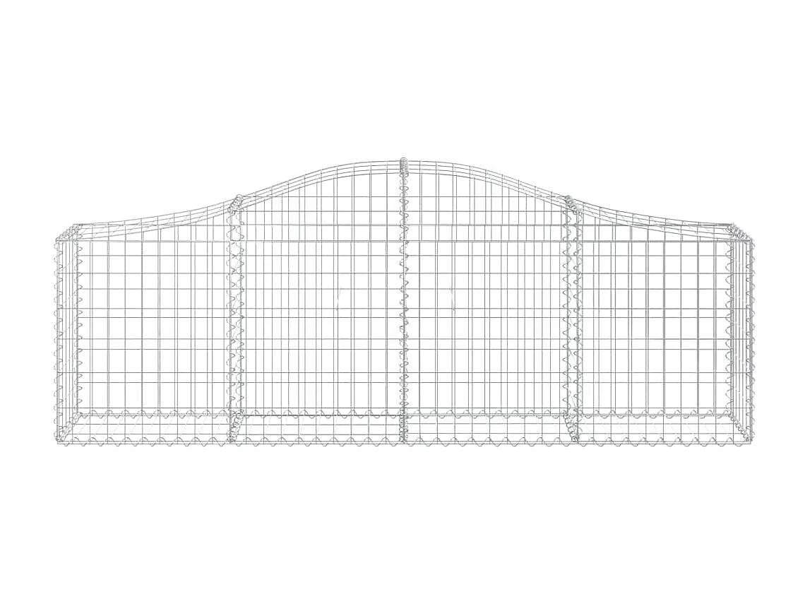 Paniers à gabions arqués 6 pcs 200x30x60/80 cm Fer galvanisé