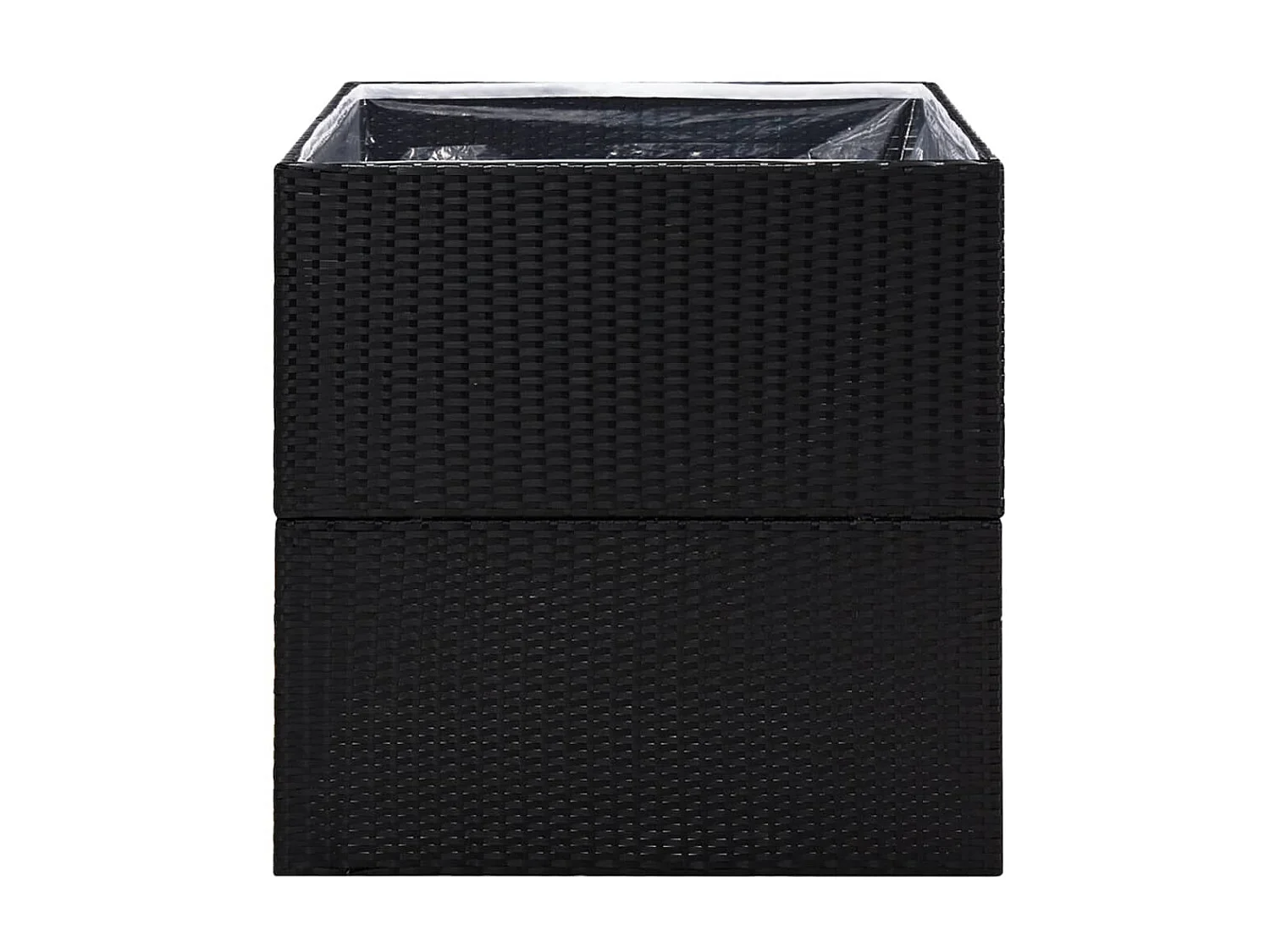 Macetero negro 80x80x80 cm resina mimbre