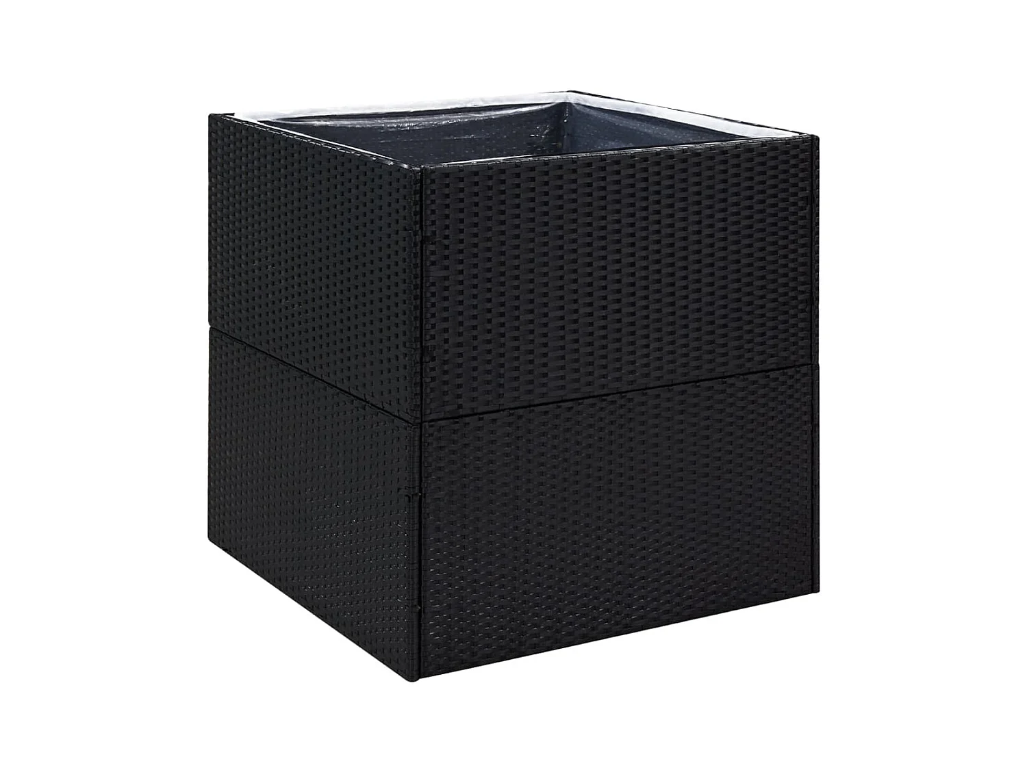 Fioriera nera 80x80x80 cm Resina intrecciata