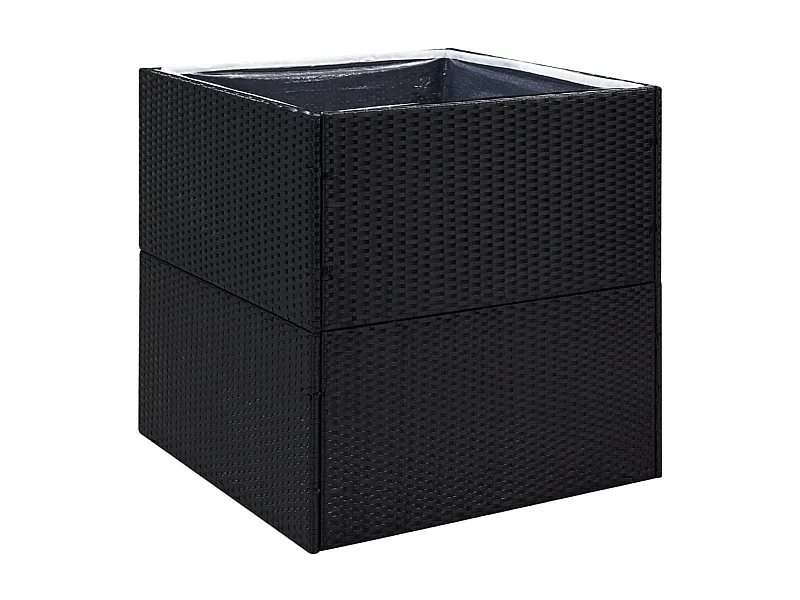 Floreira preta 80x80x80 cm resina vime