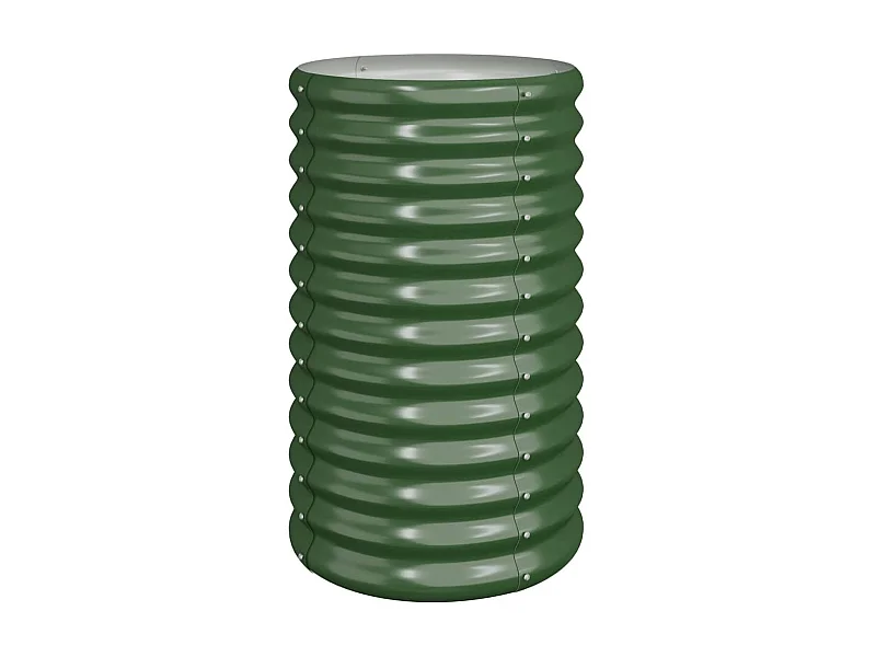 Floreira de jardim em aço revestido a pó 40x40x68 cm verde