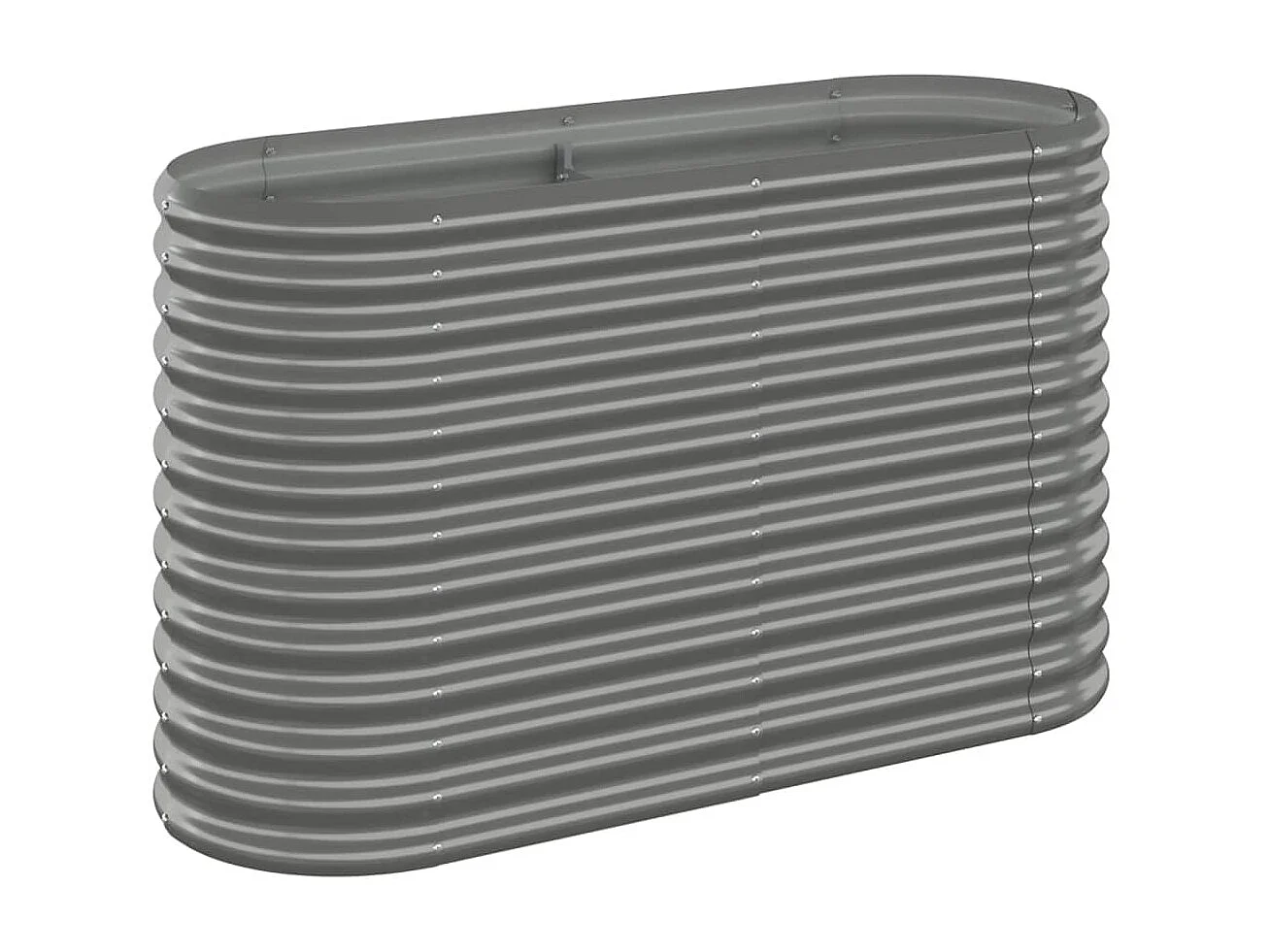 Letto da giardino rialzato Acciaio verniciato a polvere 114x40x68 cm grigio