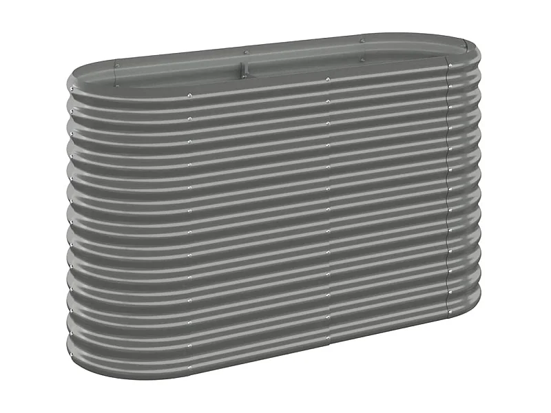 Lit surélevé de jardin Acier enduit de poudre 114x40x68 cm gris