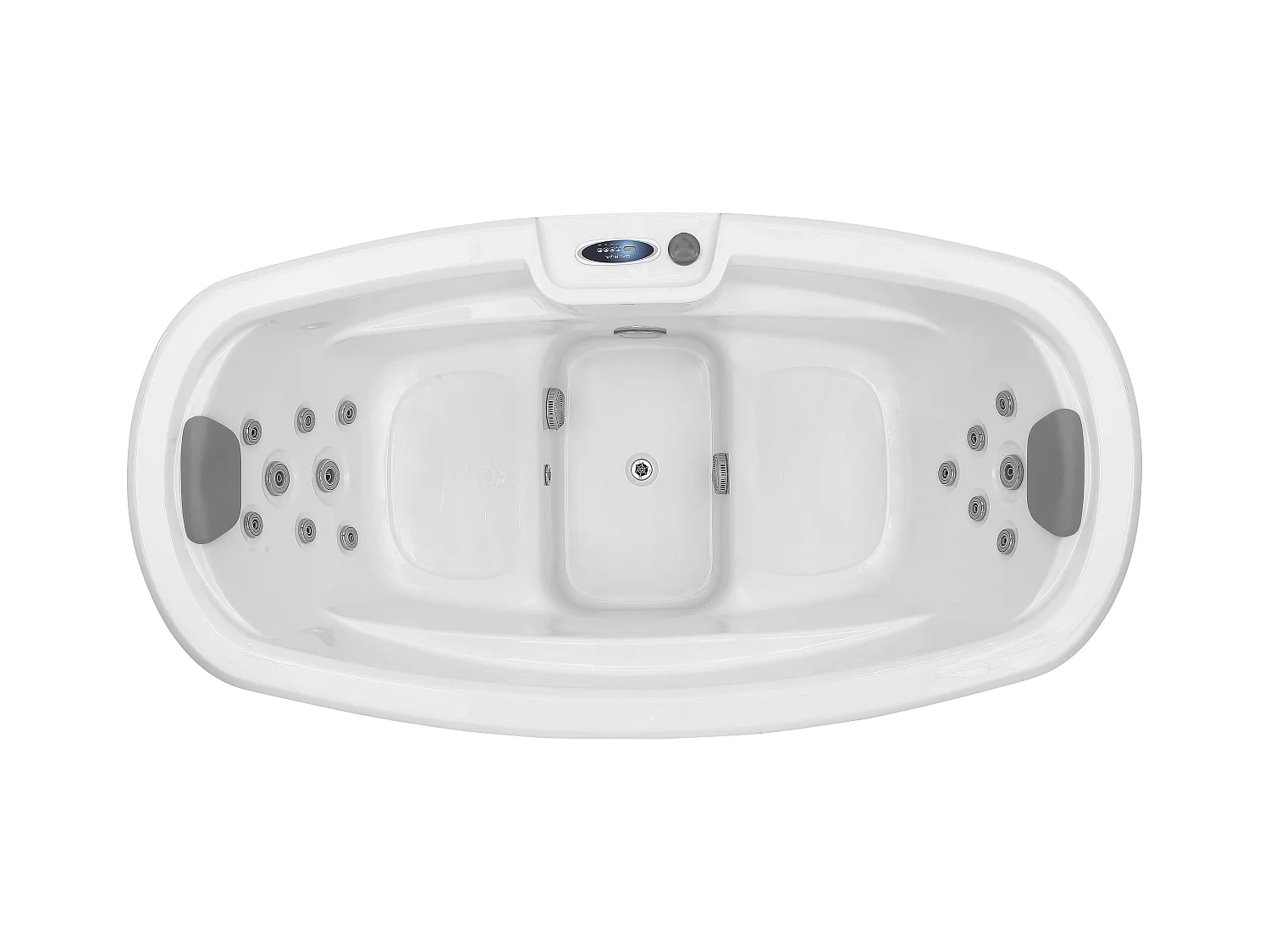 Whirlpool 2 Plätze mit Abdeckung - Perlweiß - 14 Düsen - 210 x 110 x 74 cm - System BALBOA - SAMOA IV