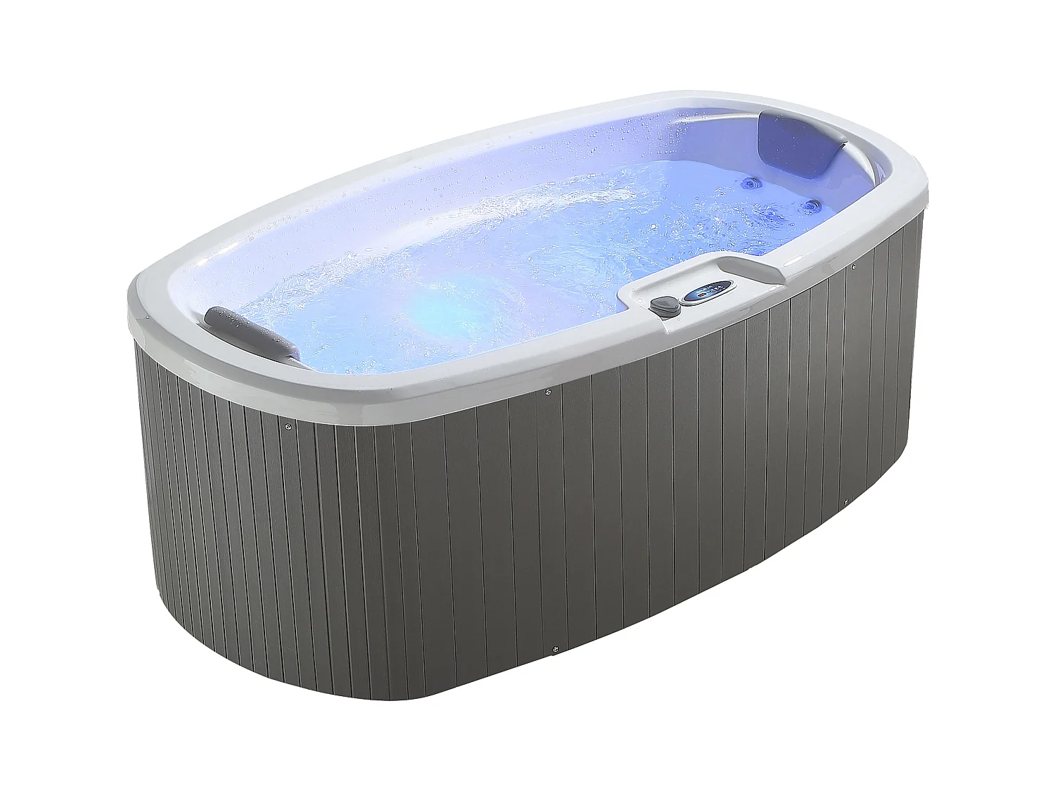 SPA 2 places blanc perlé avec bâche - 14 jets - L210 x P110 x H74 cm - Système BALBOA - SAMOA IV