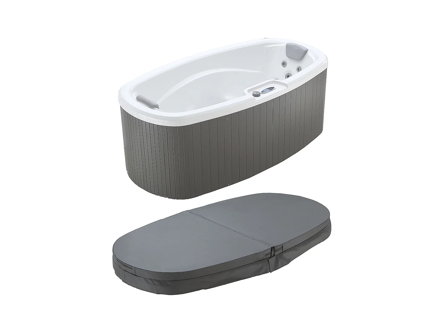 SPA 2 places blanc perlé avec bâche - 14 jets - L210 x P110 x H74 cm - Système BALBOA - SAMOA IV