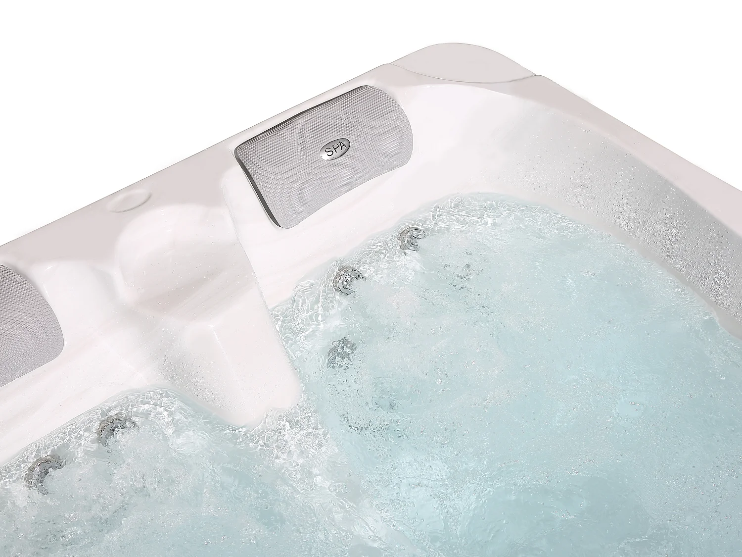 SPA 3 places blanc perlé avec bâche - 35 jets - L210 x P158 x H73 cm - Système BALBOA - MAUPITI III