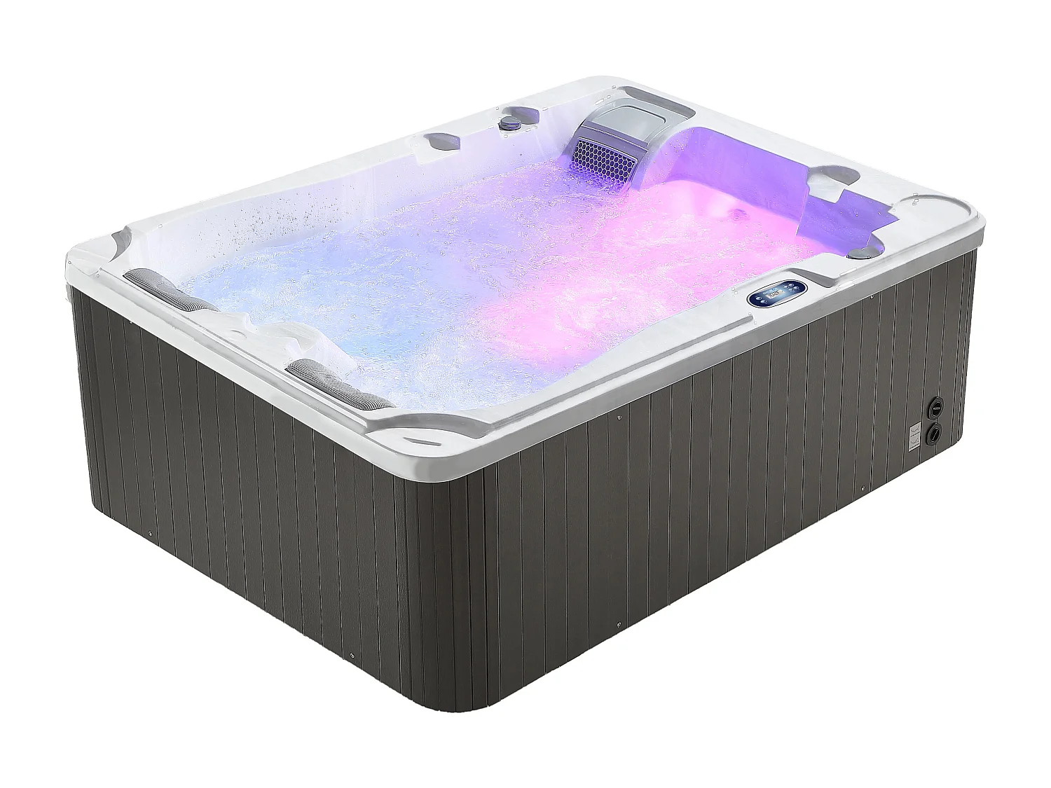 Spa de 3 lugares branco pérola com cobertura, 35 jatos, C210 x L158 x A73 cm, sistema BALBOA - MAUPITI III