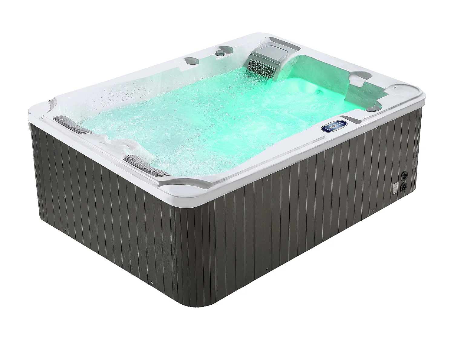 Spa de 3 lugares branco pérola com cobertura, 35 jatos, C210 x L158 x A73 cm, sistema BALBOA - MAUPITI III