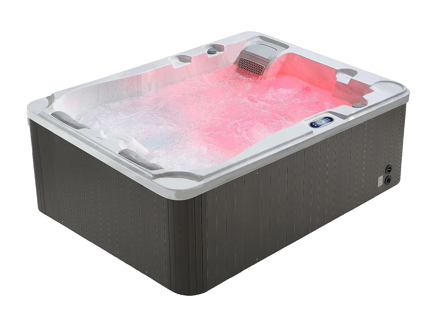 Spa de 3 lugares branco pérola com cobertura, 35 jatos, C210 x L158 x A73 cm, sistema BALBOA - MAUPITI III