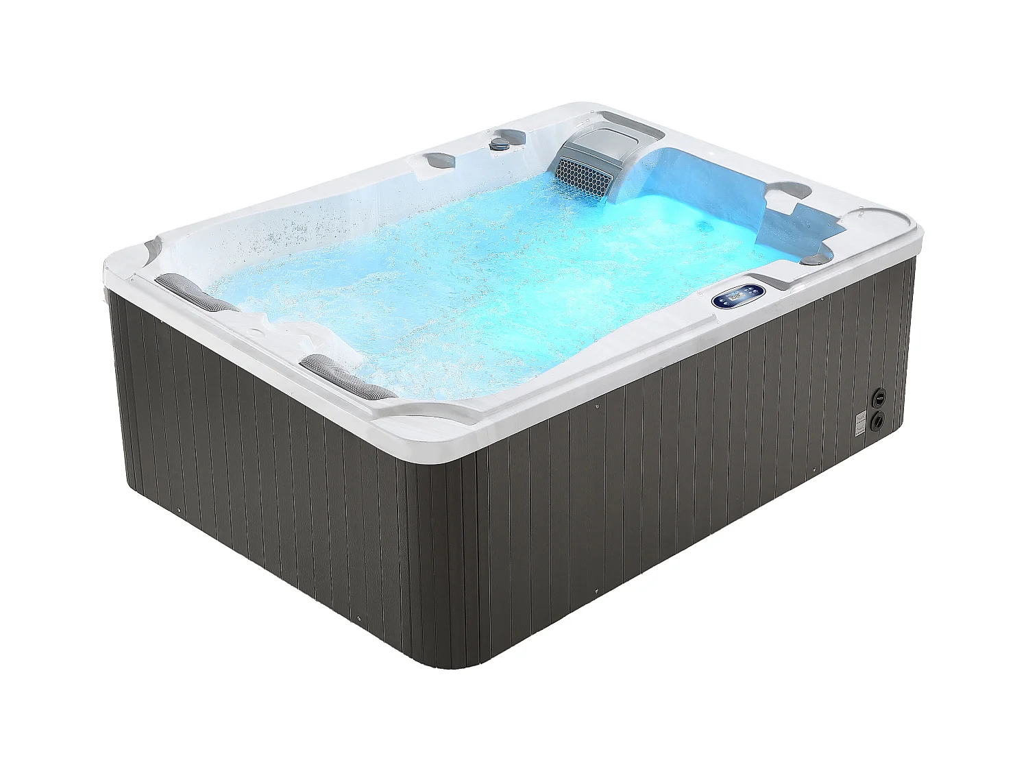 Spa de 3 lugares branco pérola com cobertura, 35 jatos, C210 x L158 x A73 cm, sistema BALBOA - MAUPITI III