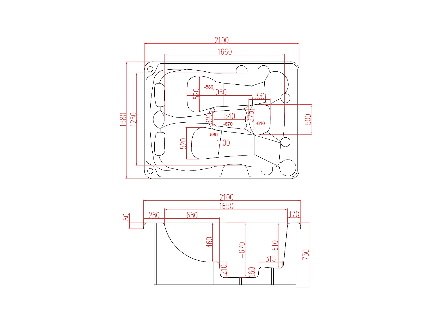 Spa de 3 lugares branco pérola com cobertura, 35 jatos, C210 x L158 x A73 cm, sistema BALBOA - MAUPITI III