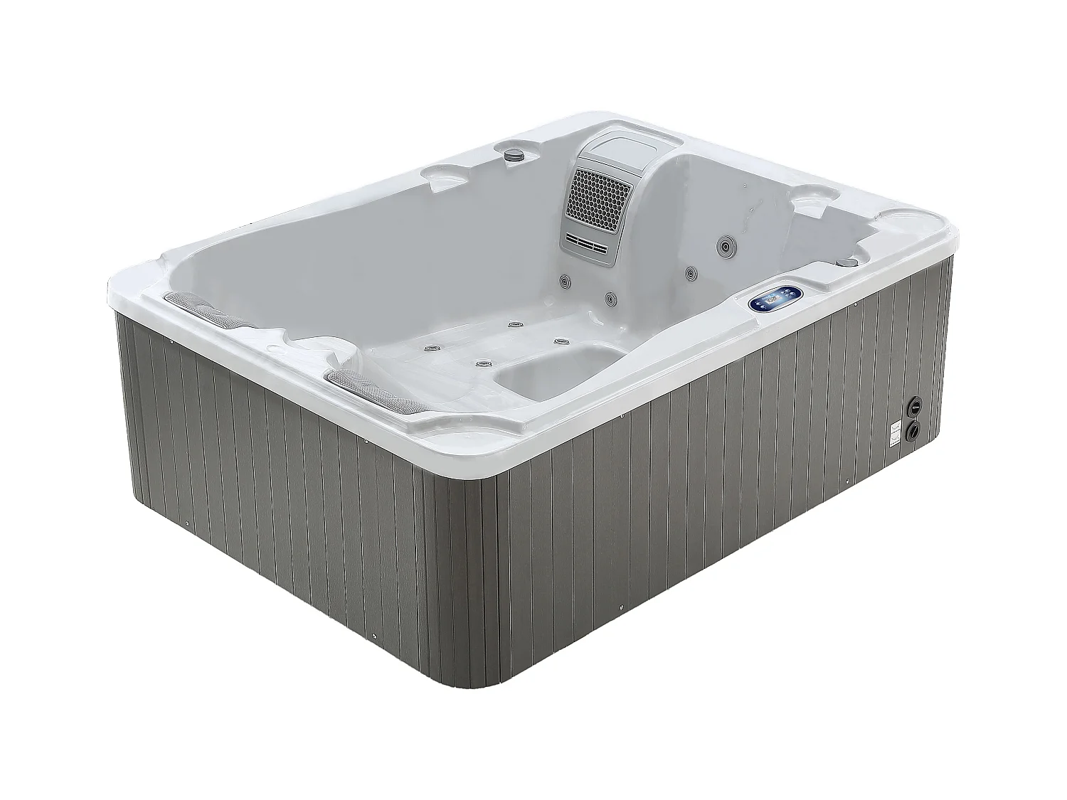 Spa de 3 lugares branco pérola com cobertura, 35 jatos, C210 x L158 x A73 cm, sistema BALBOA - MAUPITI III