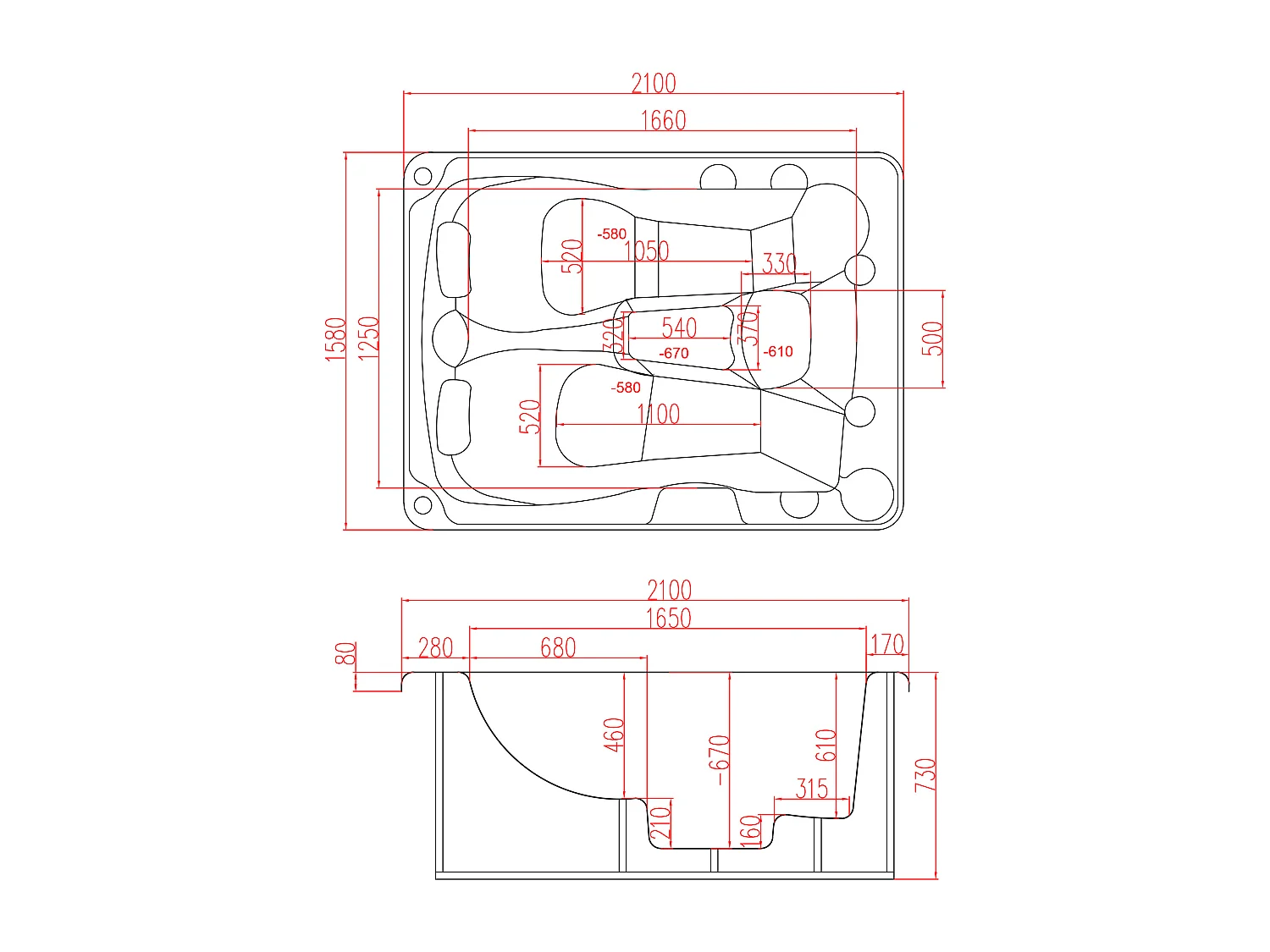 Spa de 3 lugares branco pérola com cobertura, 65 jatos, C210 x L158 x A73 cm, sistema BALBOA - FIDJI VI