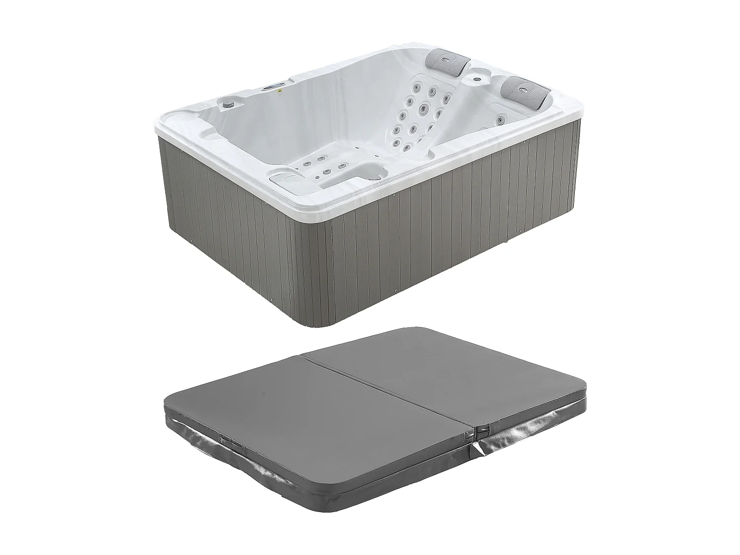 Spa de 3 lugares branco pérola com cobertura, 65 jatos, C210 x L158 x A73 cm, sistema BALBOA - FIDJI VI