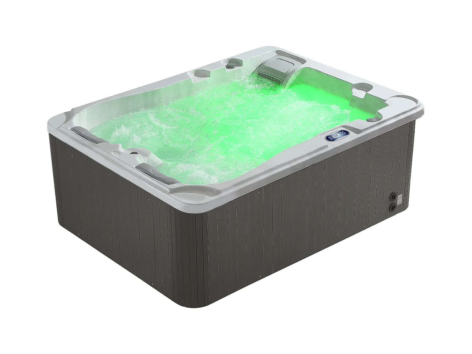 SPA 3 places blanc perlé avec bâche - 65 jets - L210 x P158 x H73 cm - Système BALBOA - FIDJI VI